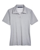 Devon & Jones CrownLux Performance Ladies' Address Melange Polo DG22W GREY HEATHER Pocket